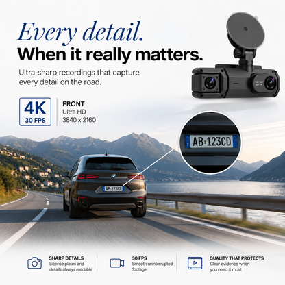 4K Ultra HD front recording - every detail when it matters