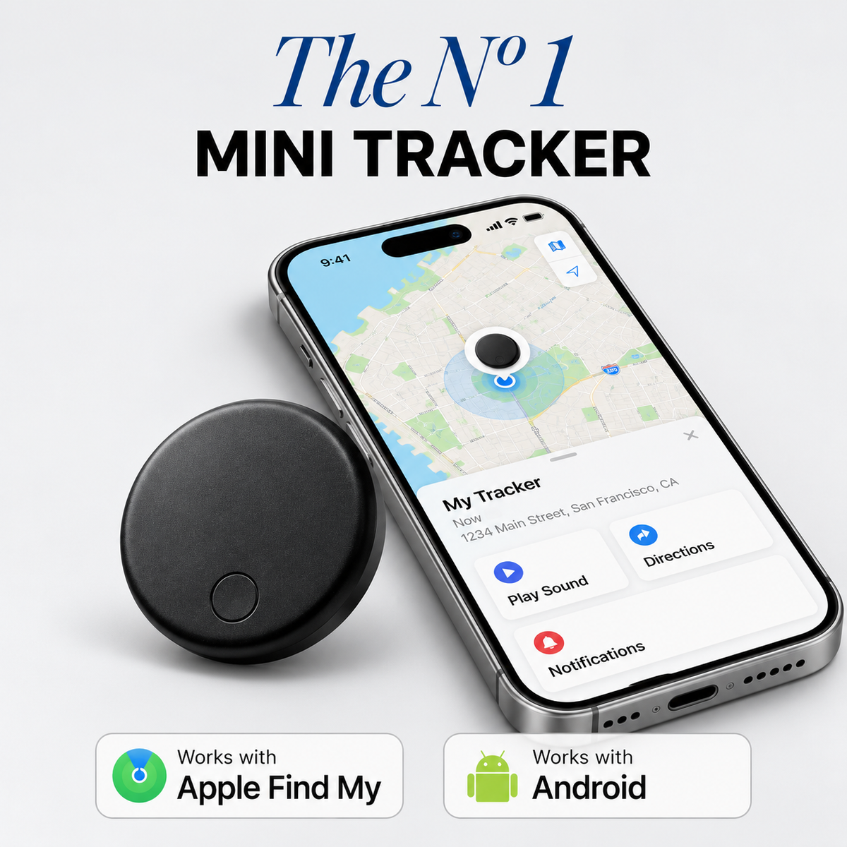 The Nº1 mini tracker - works with Apple Find My and Android