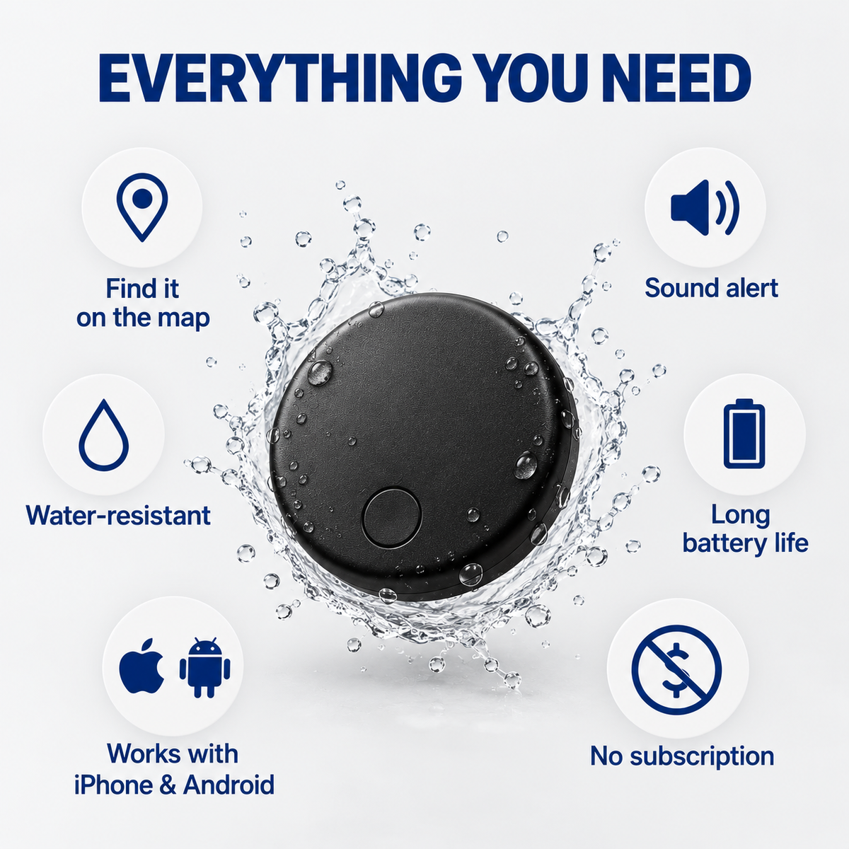Everything you need - water-resistant, sound alert, no subscription